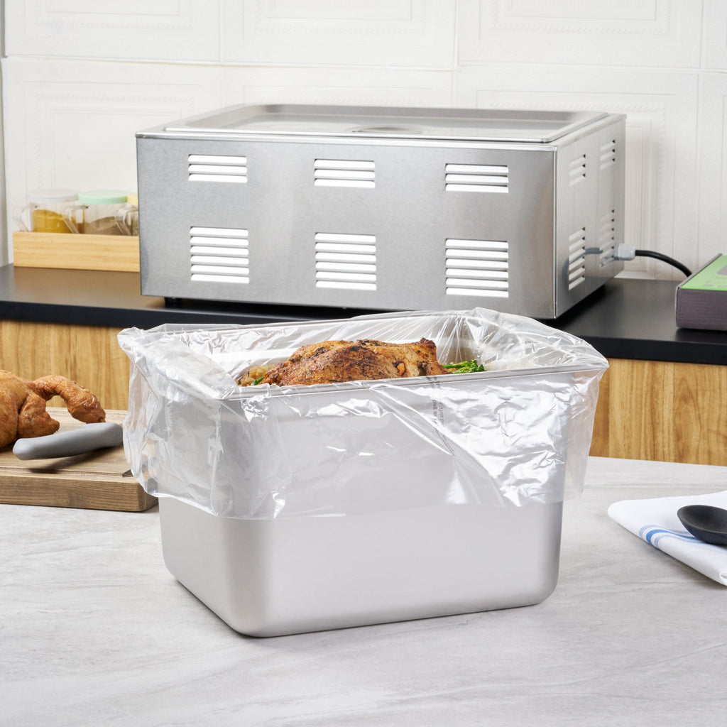 Fresh Hero Nylon Half Size Steam Table Pan Liner - 8" Depth - 23" x 18" - 100 count box