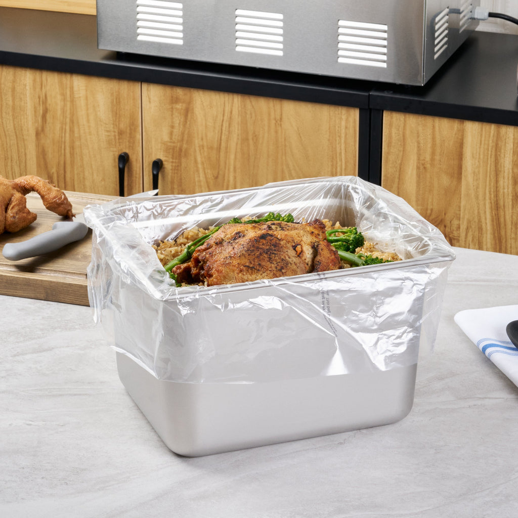 Fresh Hero Nylon Half Size Steam Table Pan Liner - 8" Depth - 23" x 18" - 100 count box