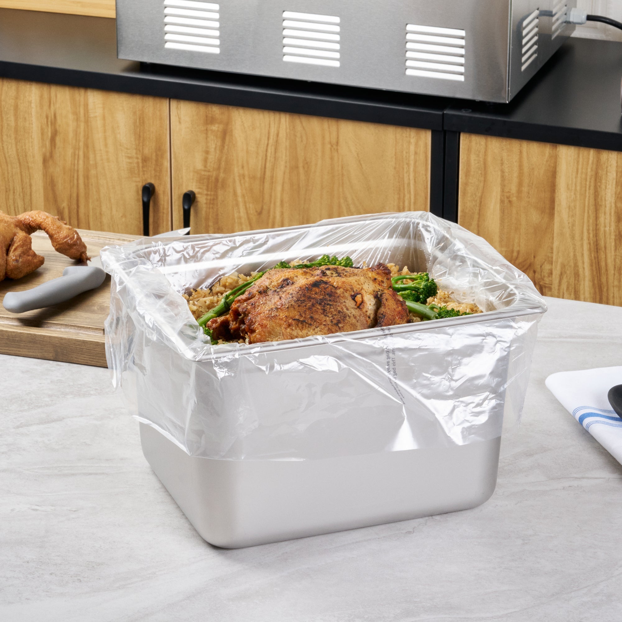 Fresh Hero Nylon Half Size Steam Table Pan Liner - 8" Depth - 23" x 18" - 100 count box