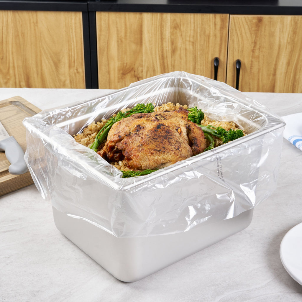 Fresh Hero Nylon Half Size Steam Table Pan Liner - 8" Depth - 23" x 18" - 100 count box