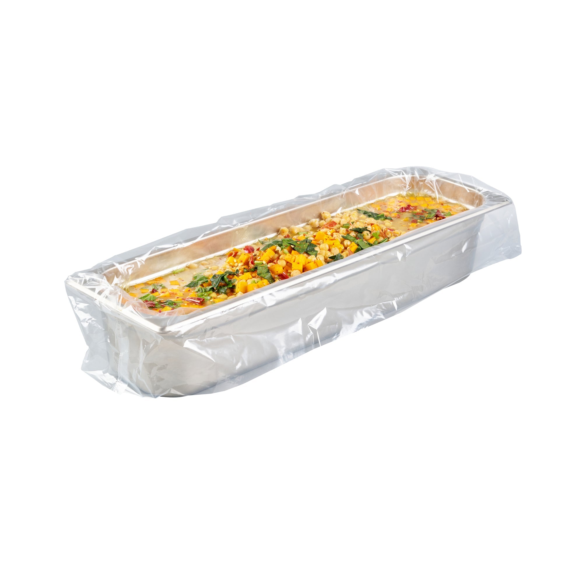 Fresh Hero Nylon Half Size Long Steam Table Pan Liner - 4" Depth - 27" x 11" - 100 count box