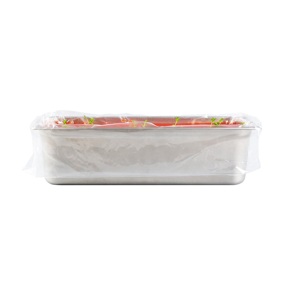 Fresh Hero Nylon Half Size Long Steam Table Pan Liner - 6" Depth - 27" x 14" - 100 count box