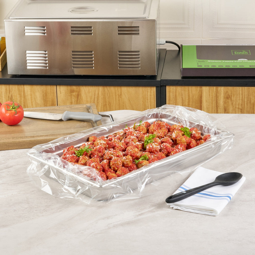 Fresh Hero Nylon Full Size Steam Table Pan Liner - 2.5" and 4" Depth - 34" x 12" - 100 count box