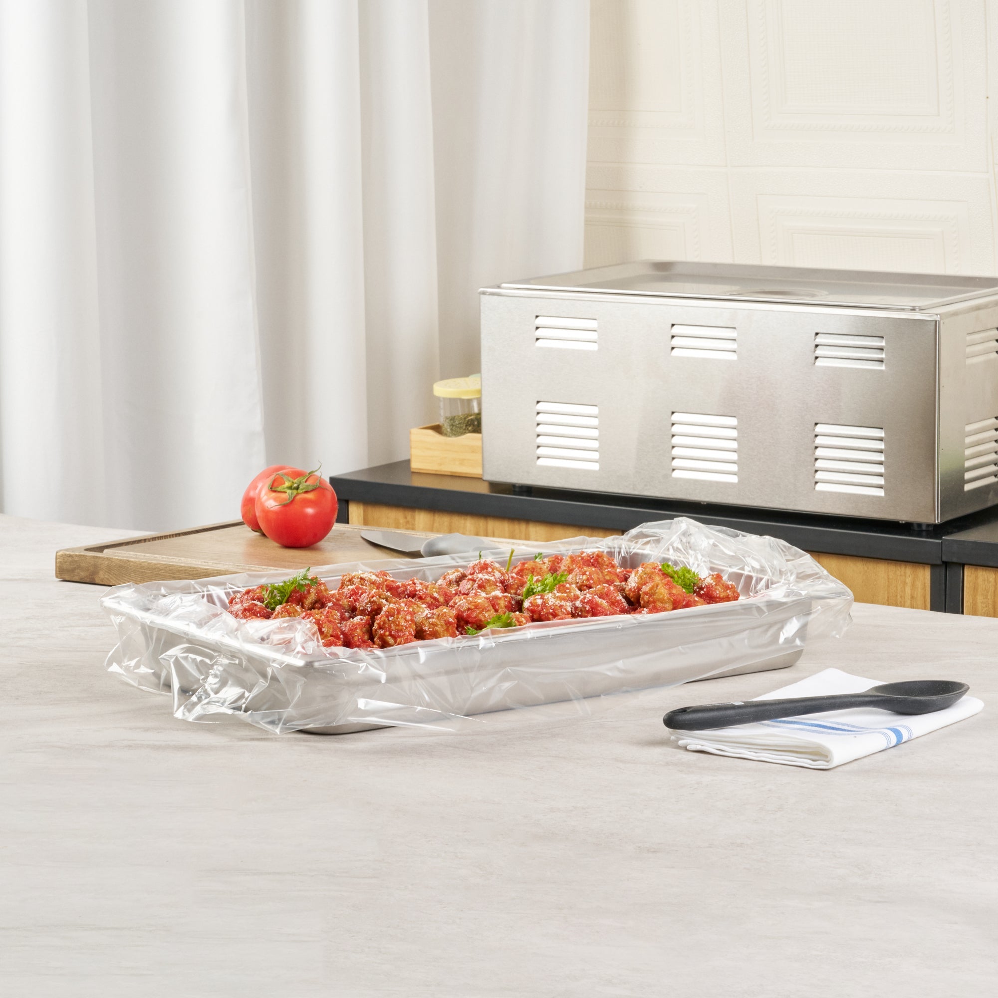 Fresh Hero Nylon Full Size Steam Table Pan Liner - 2.5" and 4" Depth - 34" x 12" - 100 count box