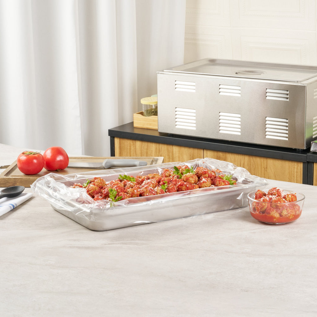 Fresh Hero Nylon Full Size Steam Table Pan Liner - 2.5" and 4" Depth - 34" x 12" - 100 count box