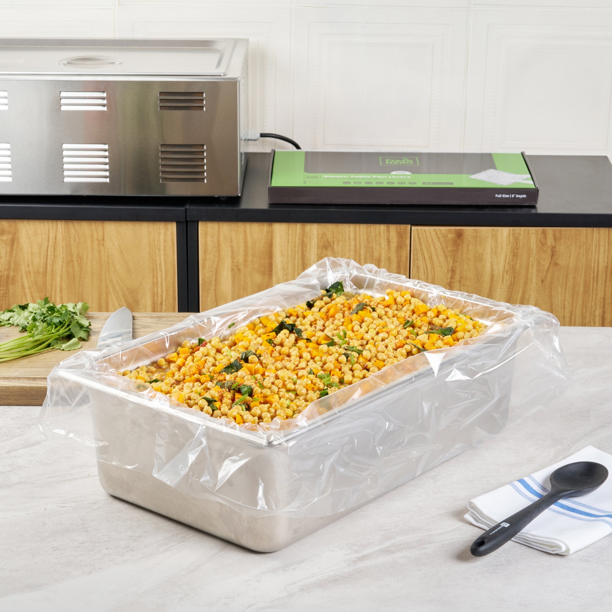 Fresh Hero Nylon Full Size Steam Table Pan Liner - 6" Depth - 34" x 18" - 50 count box