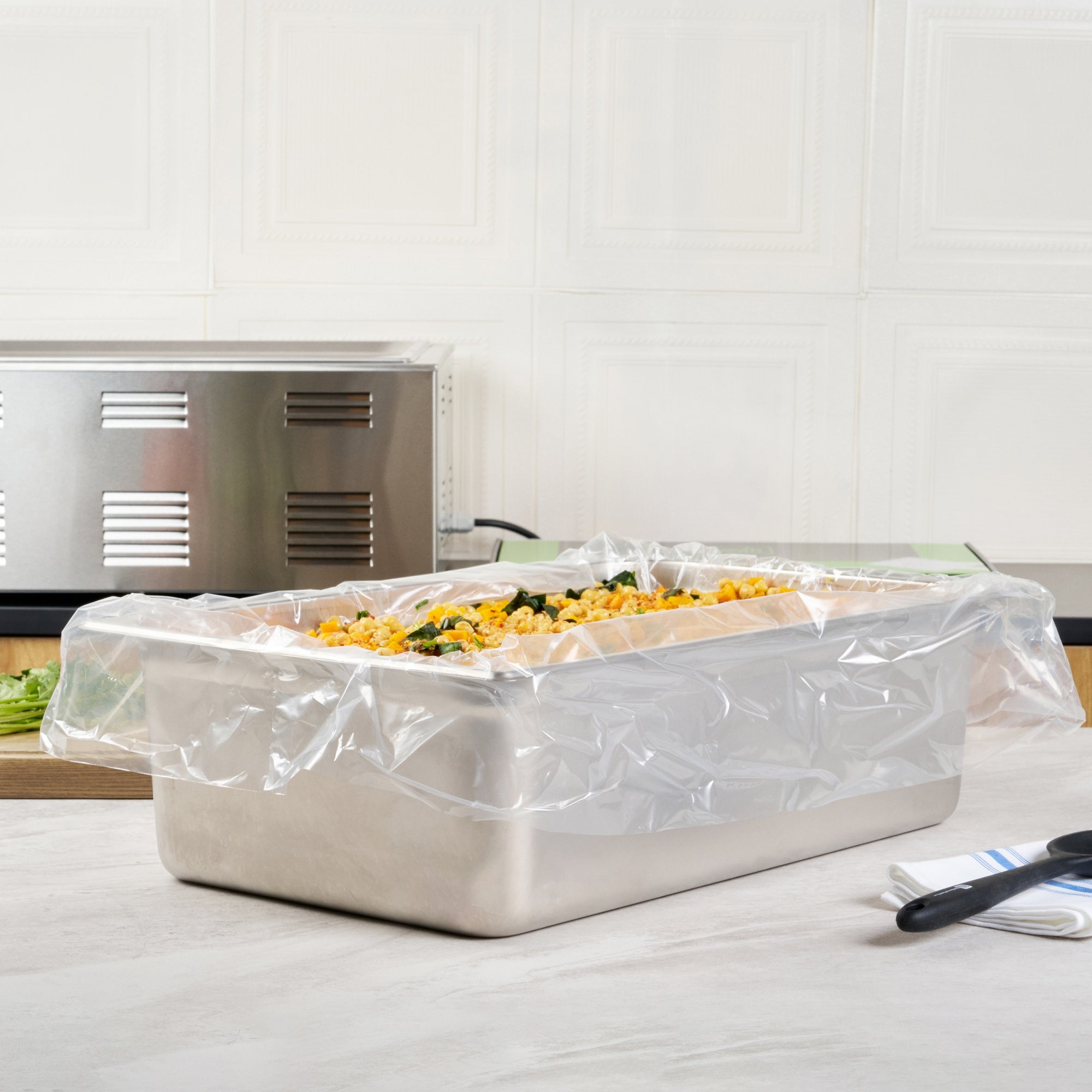 Fresh Hero Nylon Full Size Steam Table Pan Liner - 6" Depth - 34" x 18" - 50 count box
