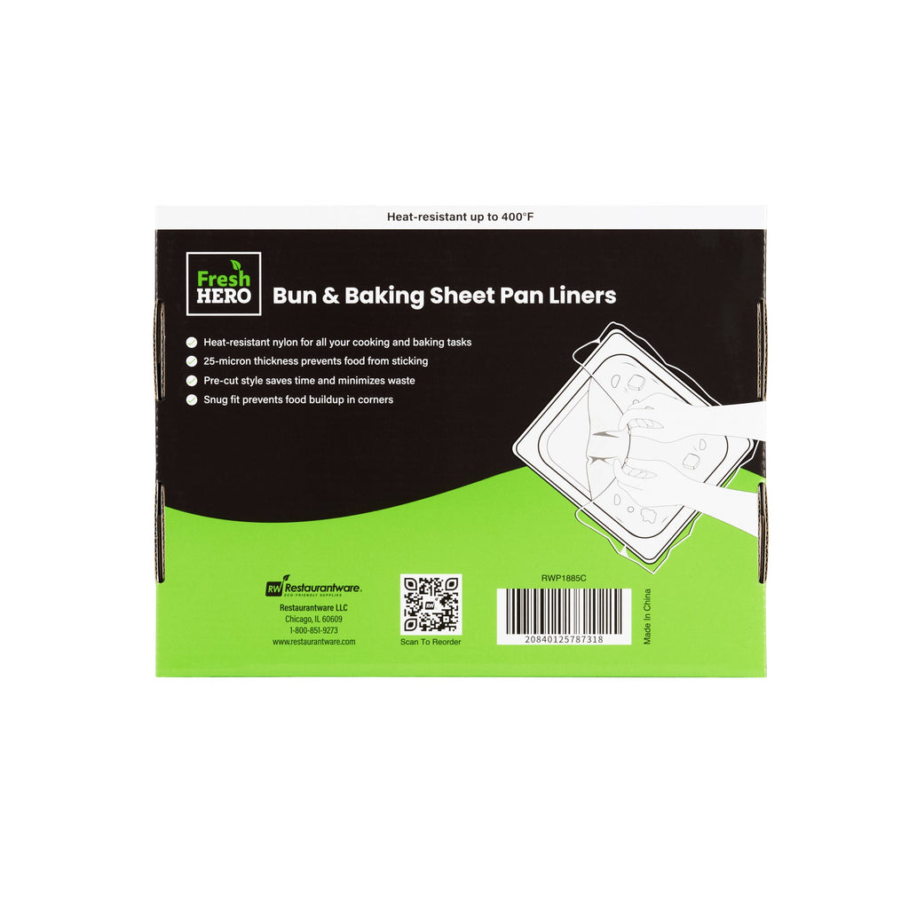 Fresh Hero Nylon Half Size Bun / Baking Sheet Pan Liner - 14 1/4" x 19" - 100 count box