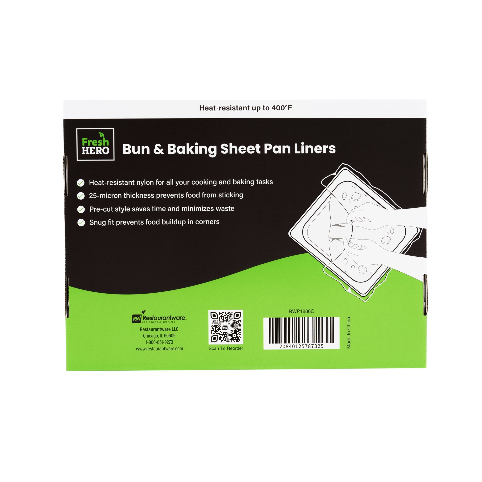 Fresh Hero Nylon Full Size Bun / Baking Sheet Pan Liner - 20 1/2" x 28 1/2" - 100 count box