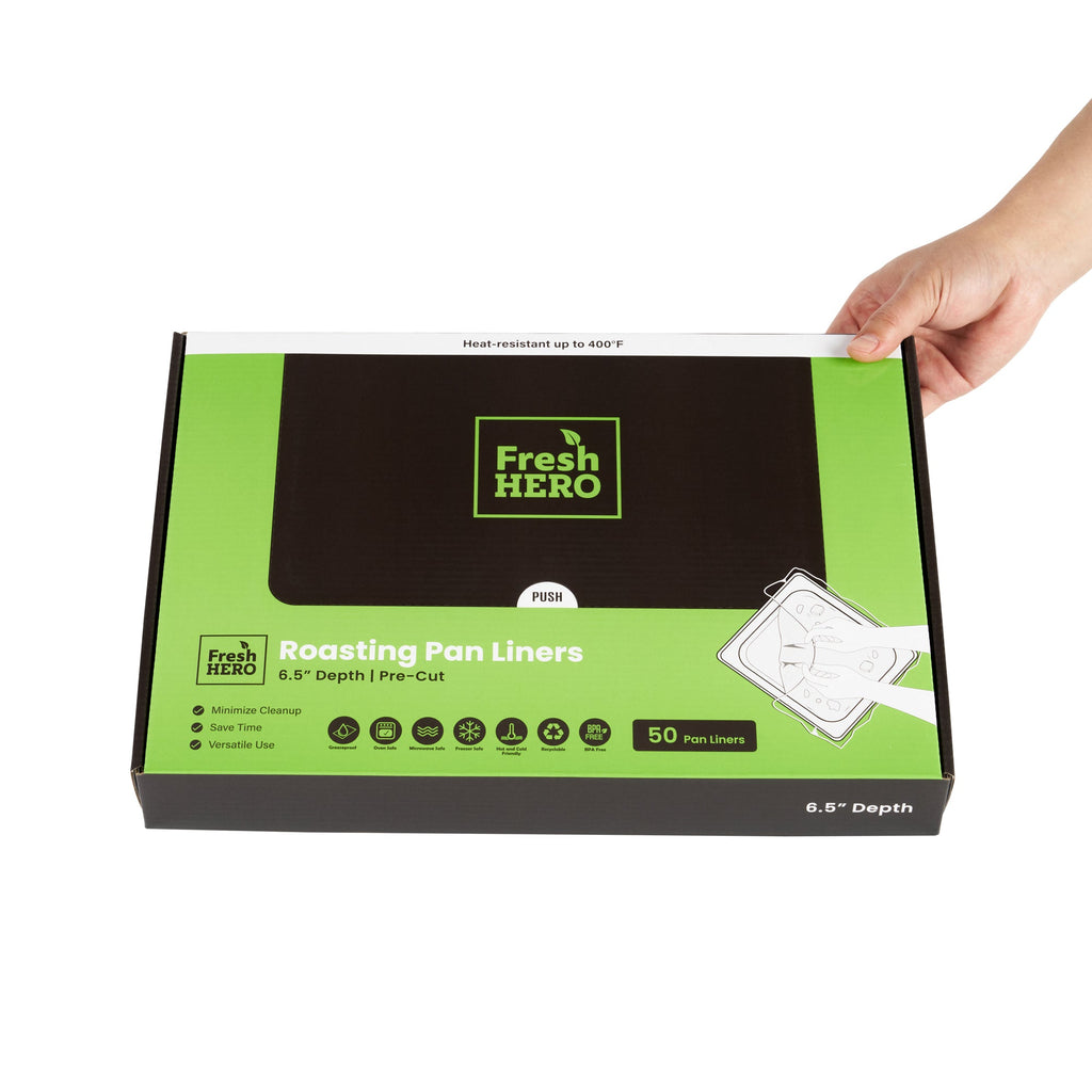 Fresh Hero Nylon Roasting Pan Liner - 6.5" Depth - 38" x 18" - 50 count box