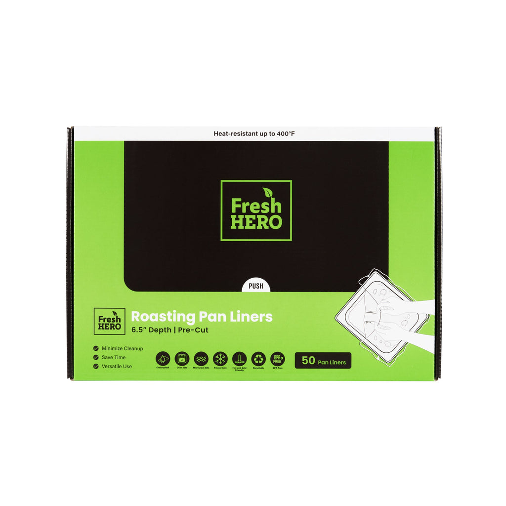 Fresh Hero Nylon Roasting Pan Liner - 6.5" Depth - 38" x 18" - 50 count box