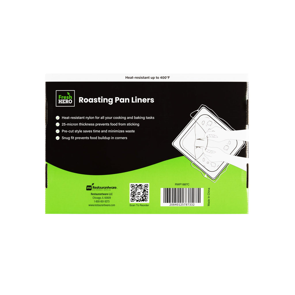 Fresh Hero Nylon Roasting Pan Liner - 6.5" Depth - 38" x 18" - 50 count box