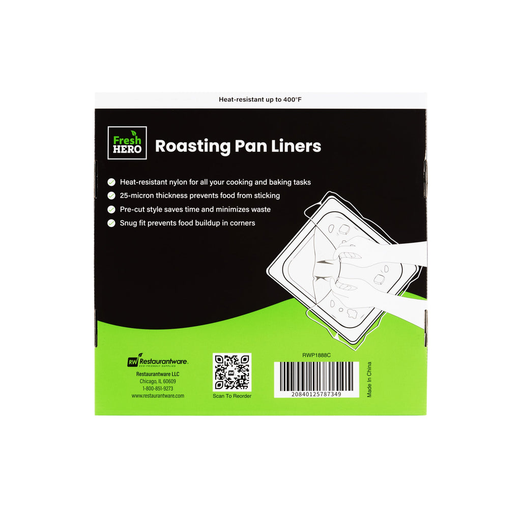 Fresh Hero Nylon Roasting Pan Liner - 4" Depth - 42" x 14" - 50 count box