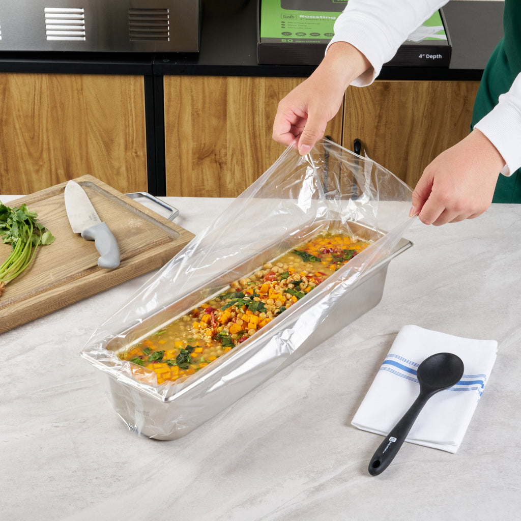 Fresh Hero Nylon Roasting Pan Liner - 4" Depth - 42" x 14" - 50 count box