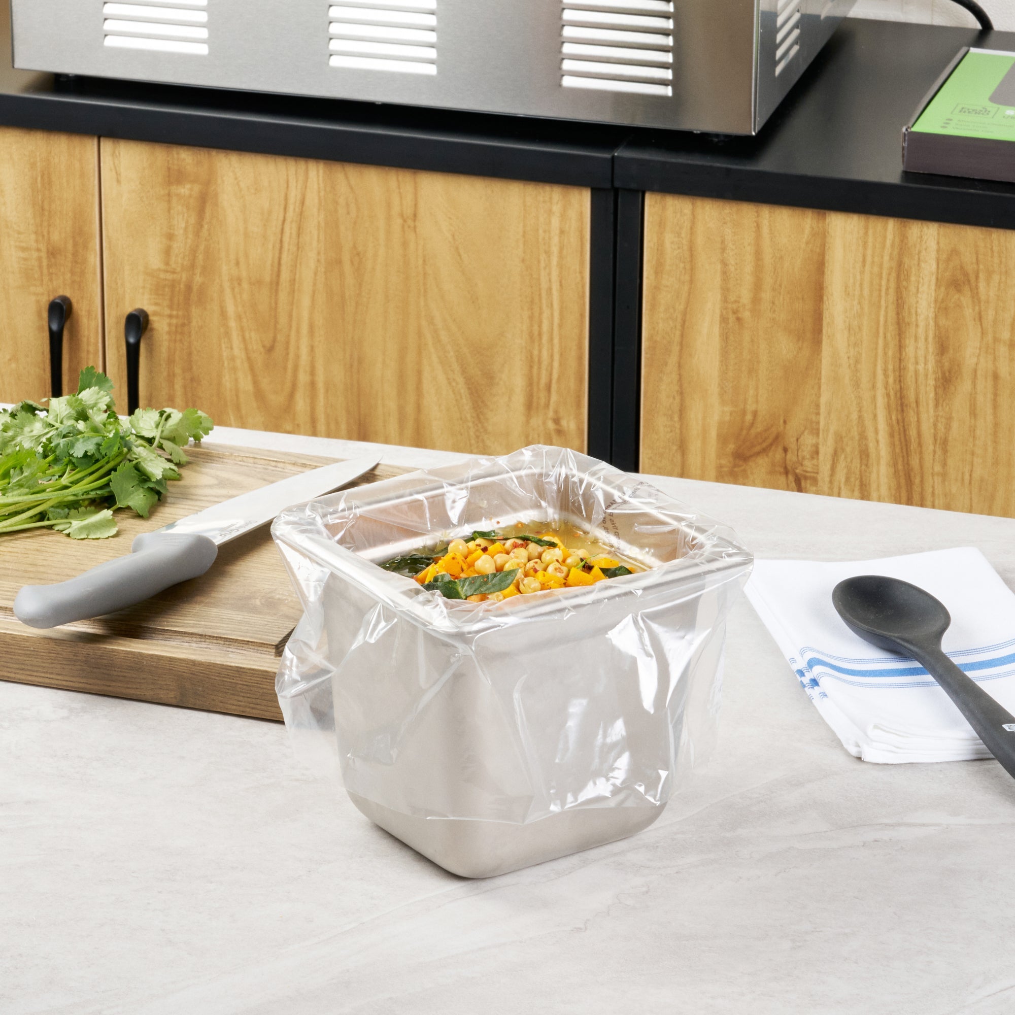 Fresh Hero Nylon 1/6 Size Steam Table Pan Liner - 6" Depth - 13" x 14" - 100 count box