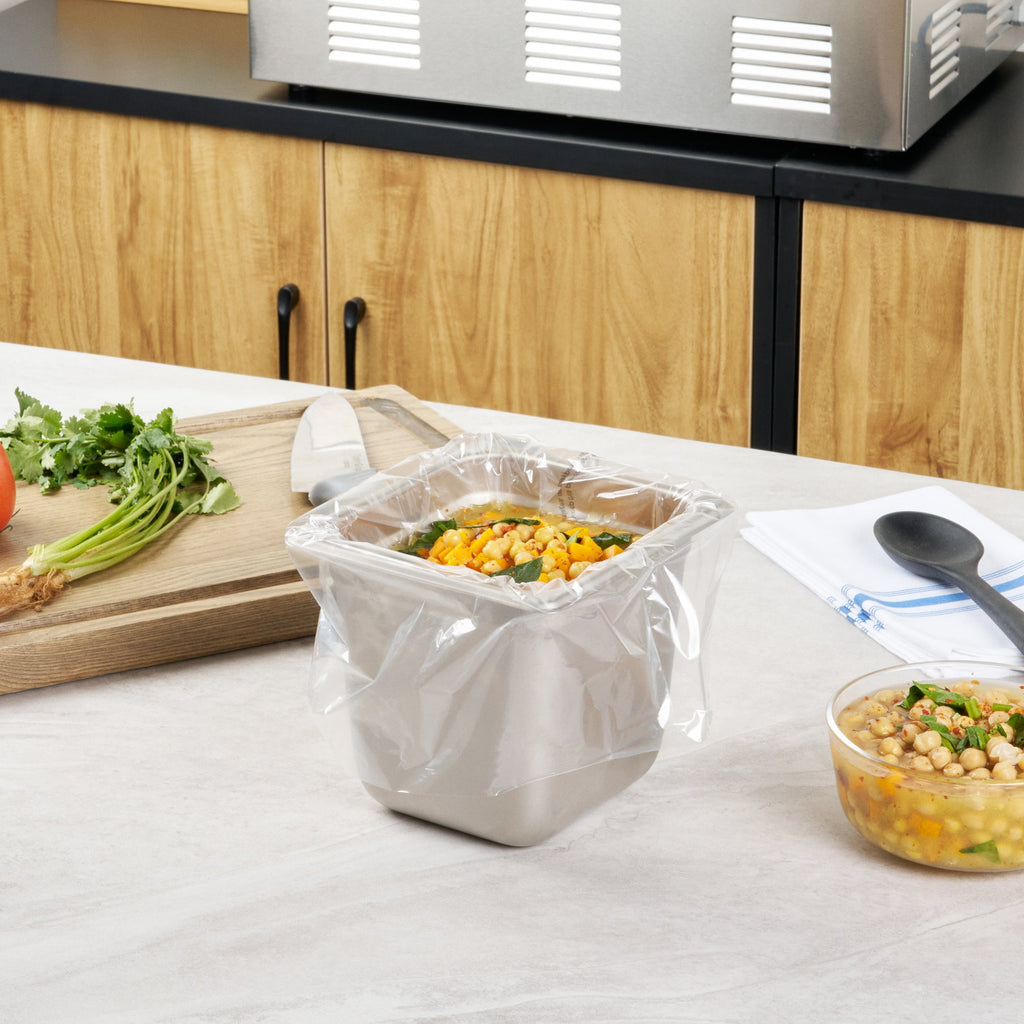 Fresh Hero Nylon 1/6 Size Steam Table Pan Liner - 6" Depth - 13" x 14" - 100 count box