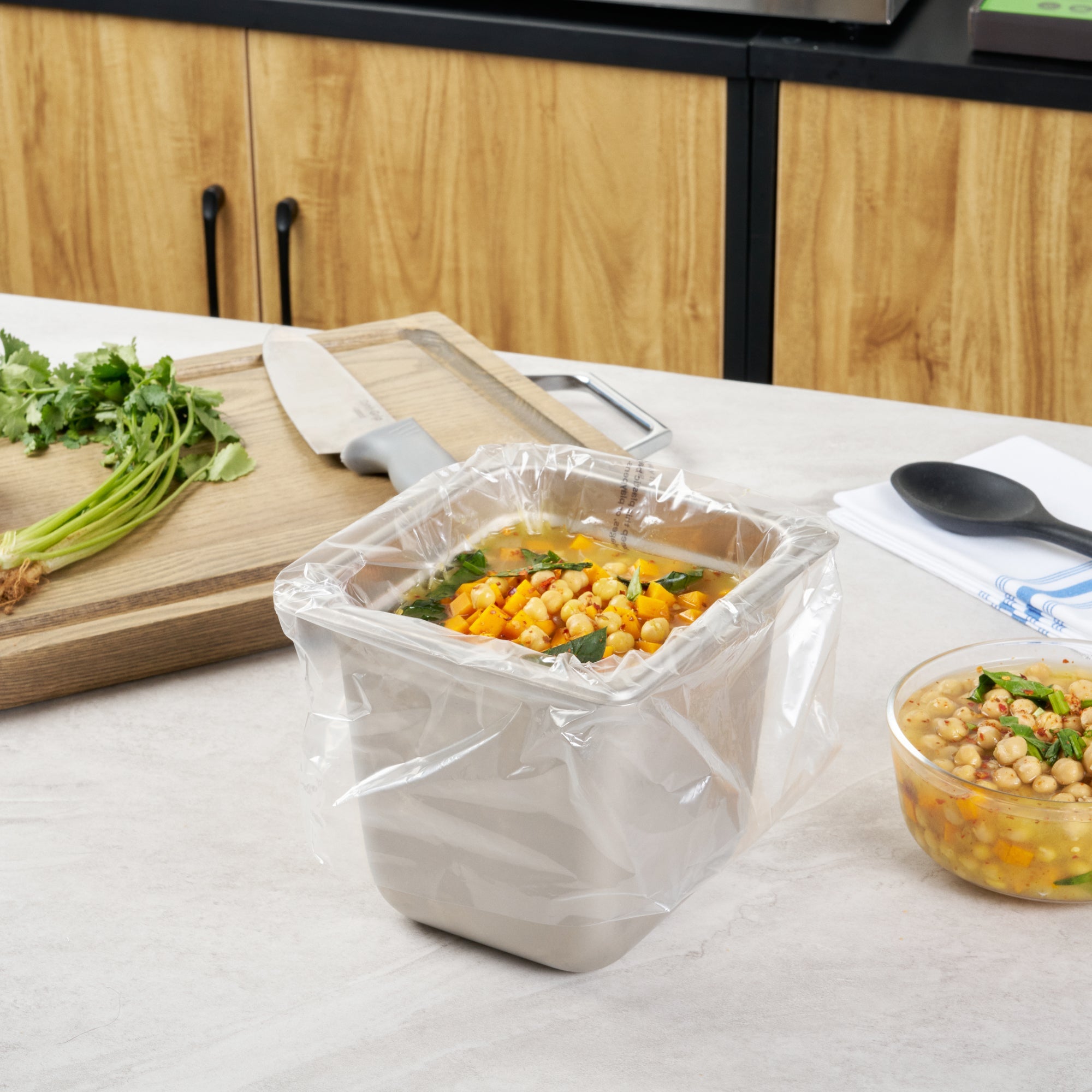 Fresh Hero Nylon 1/6 Size Steam Table Pan Liner - 8" Depth - 13" x 18" - 100 count box