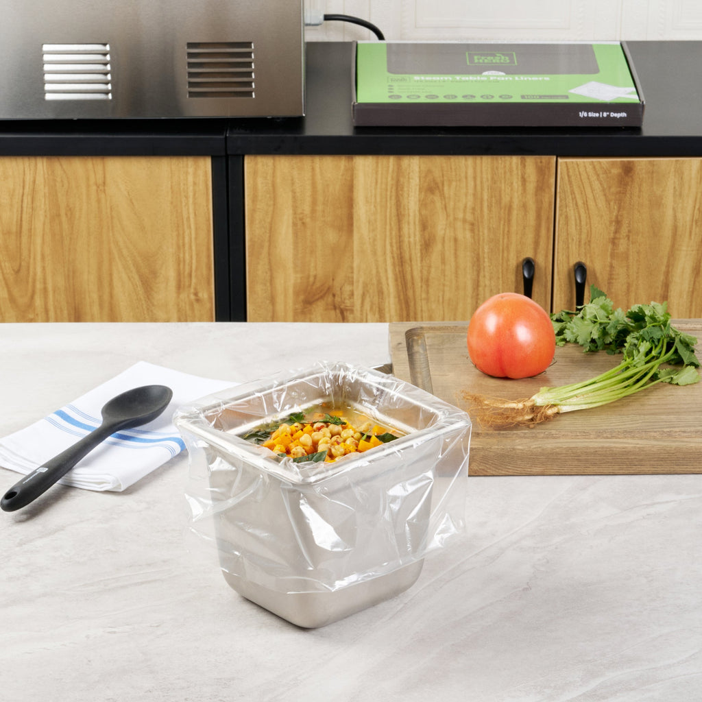 Fresh Hero Nylon 1/6 Size Steam Table Pan Liner - 8" Depth - 13" x 18" - 100 count box