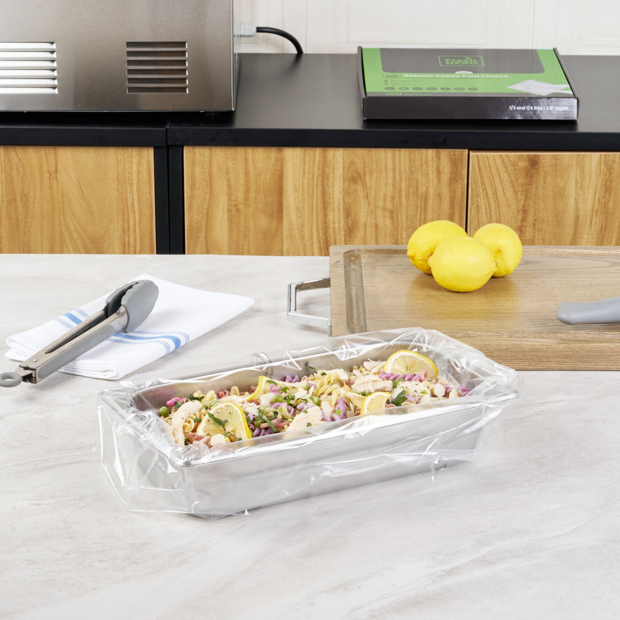 Fresh Hero Nylon 1/3 and 1/4 Steam Table Pan Liner - 2.5" Depth - 19" x 10" - 100 count box