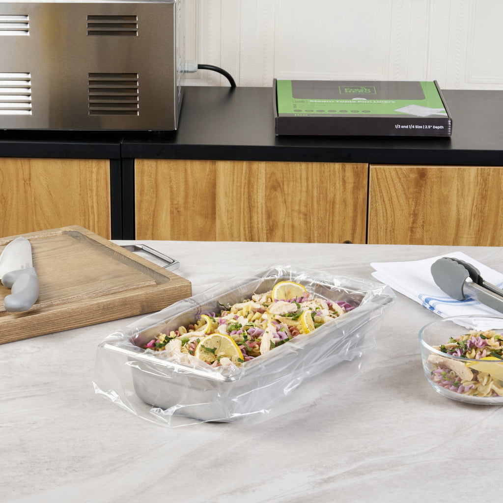 Fresh Hero Nylon 1/3 and 1/4 Steam Table Pan Liner - 2.5" Depth - 19" x 10" - 100 count box