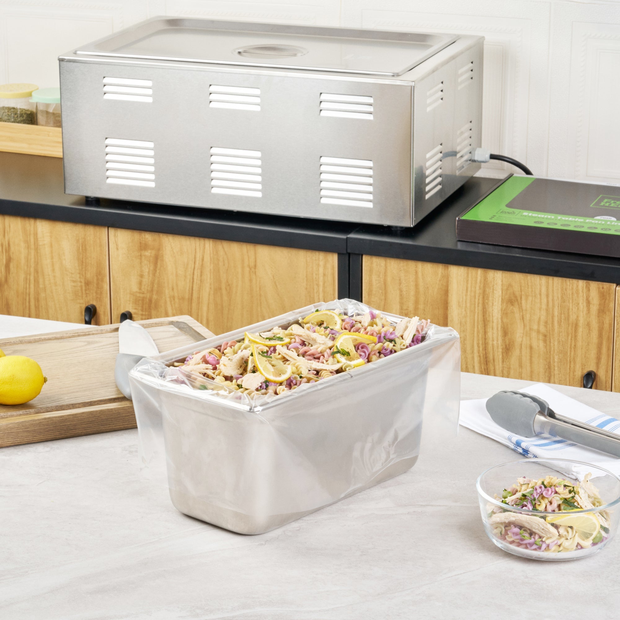 Fresh Hero Nylon 1/3 and 1/4 Steam Table Pan Liner - 4" and 6" Depth - 19" x 14" - 100 count box