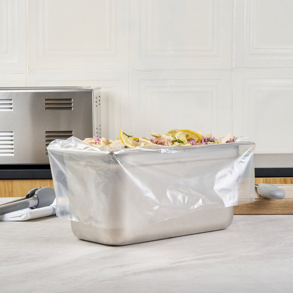 Fresh Hero Nylon 1/3 and 1/4 Steam Table Pan Liner - 4" and 6" Depth - 19" x 14" - 100 count box