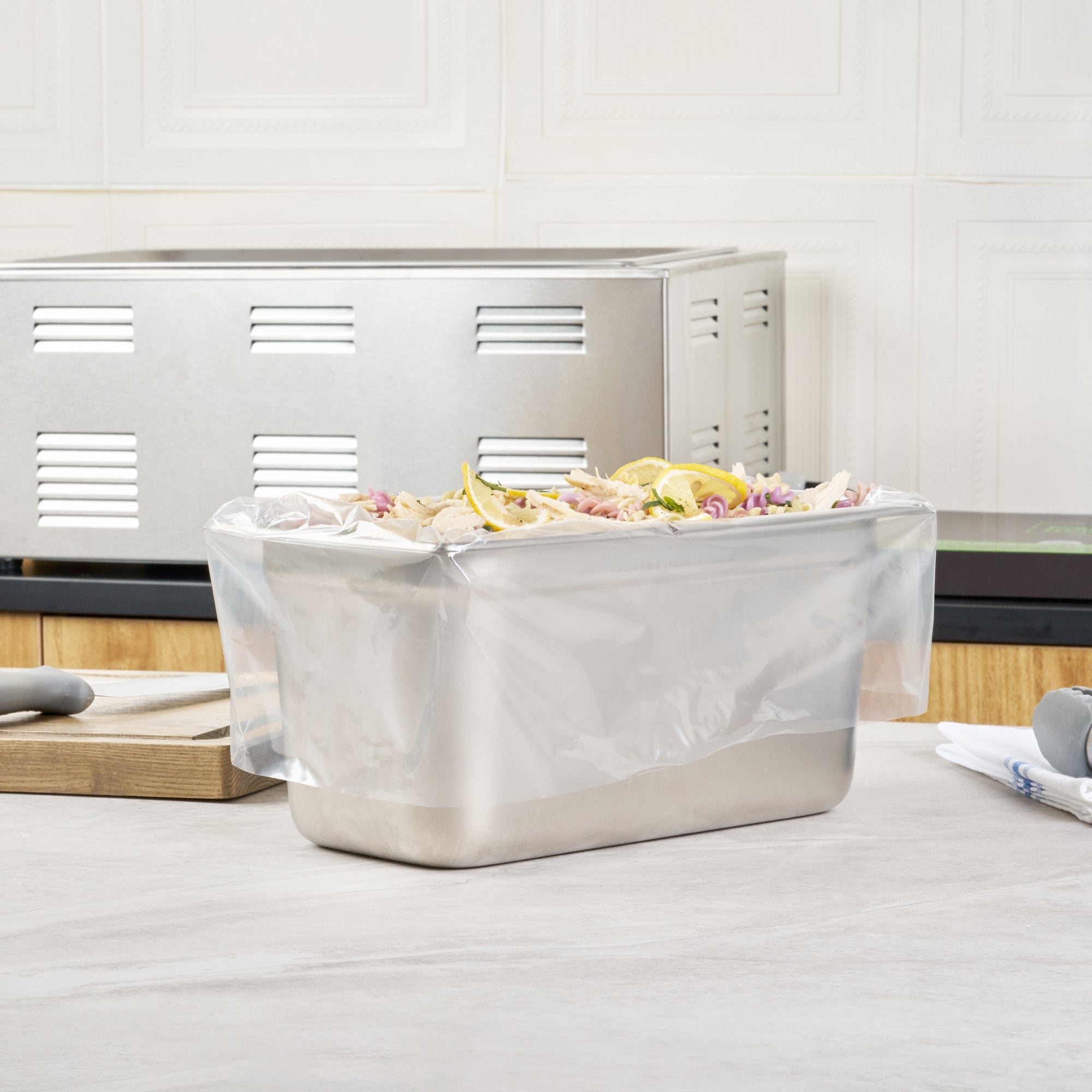 Fresh Hero Nylon 1/3 and 1/4 Steam Table Pan Liner - 4" and 6" Depth - 19" x 14" - 100 count box