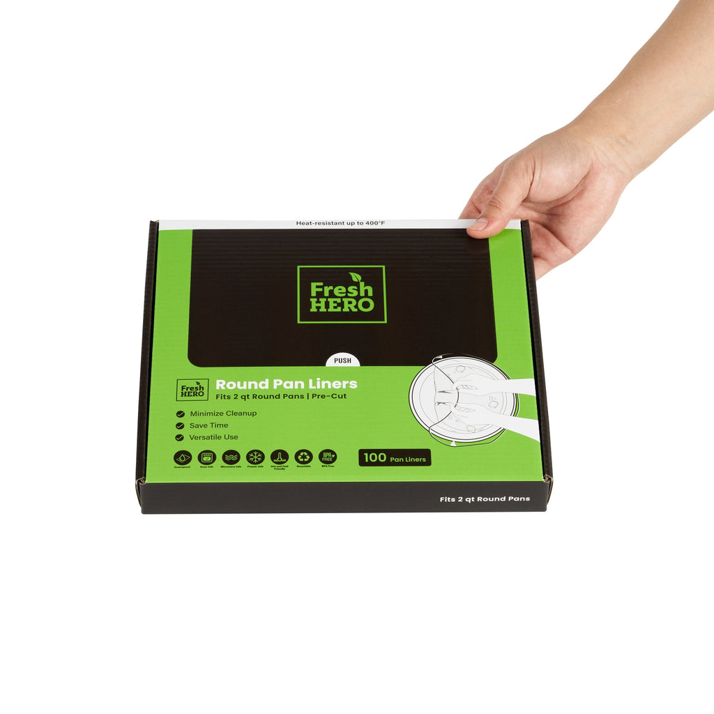 Fresh Hero Round Nylon Pan Liner - Fits 2 qt Round Pans - 9" x 14" - 100 count box