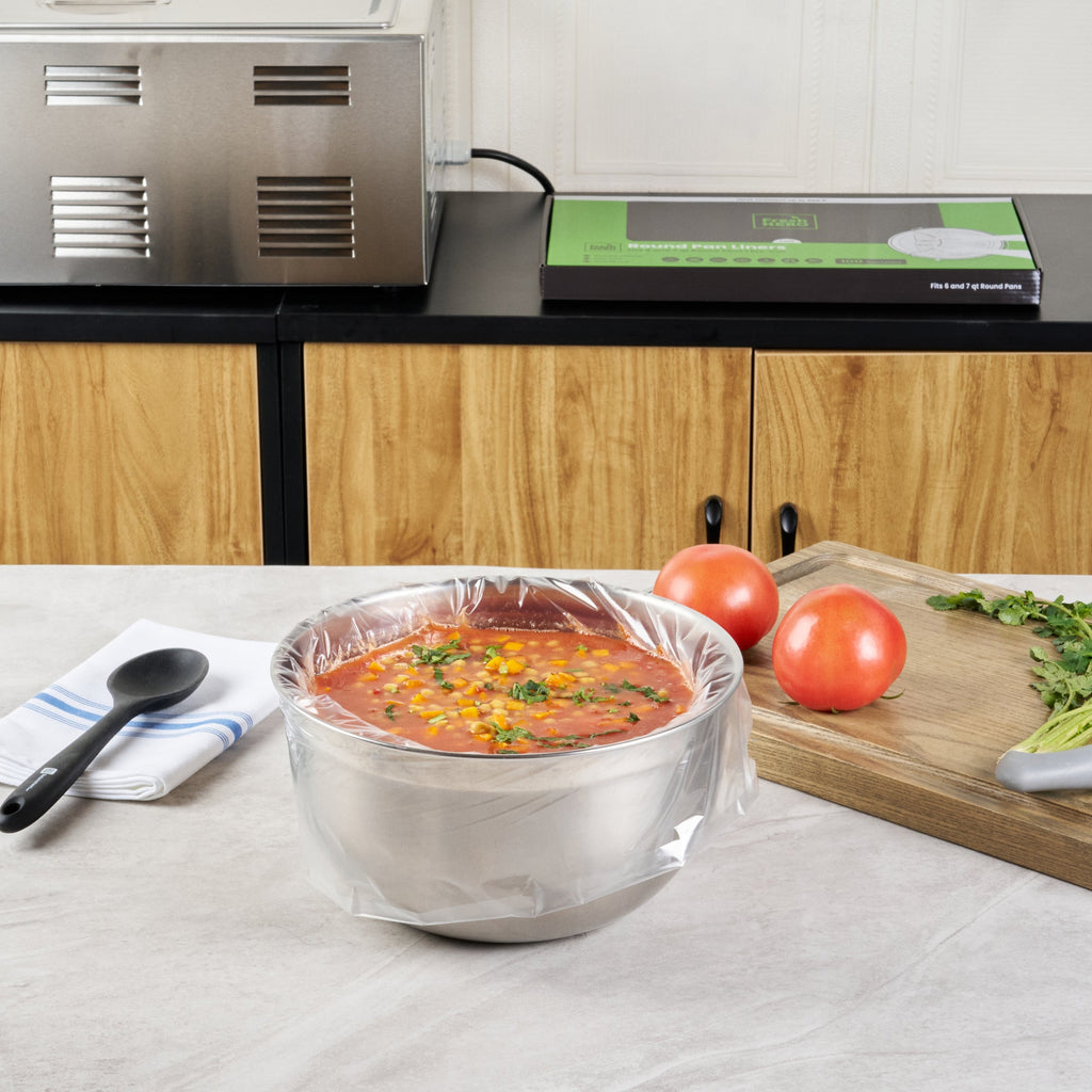 Fresh Hero Round Nylon Pan Liner - Fits 6 and 7 qt Round Pans - 15" x 15" - 100 count box