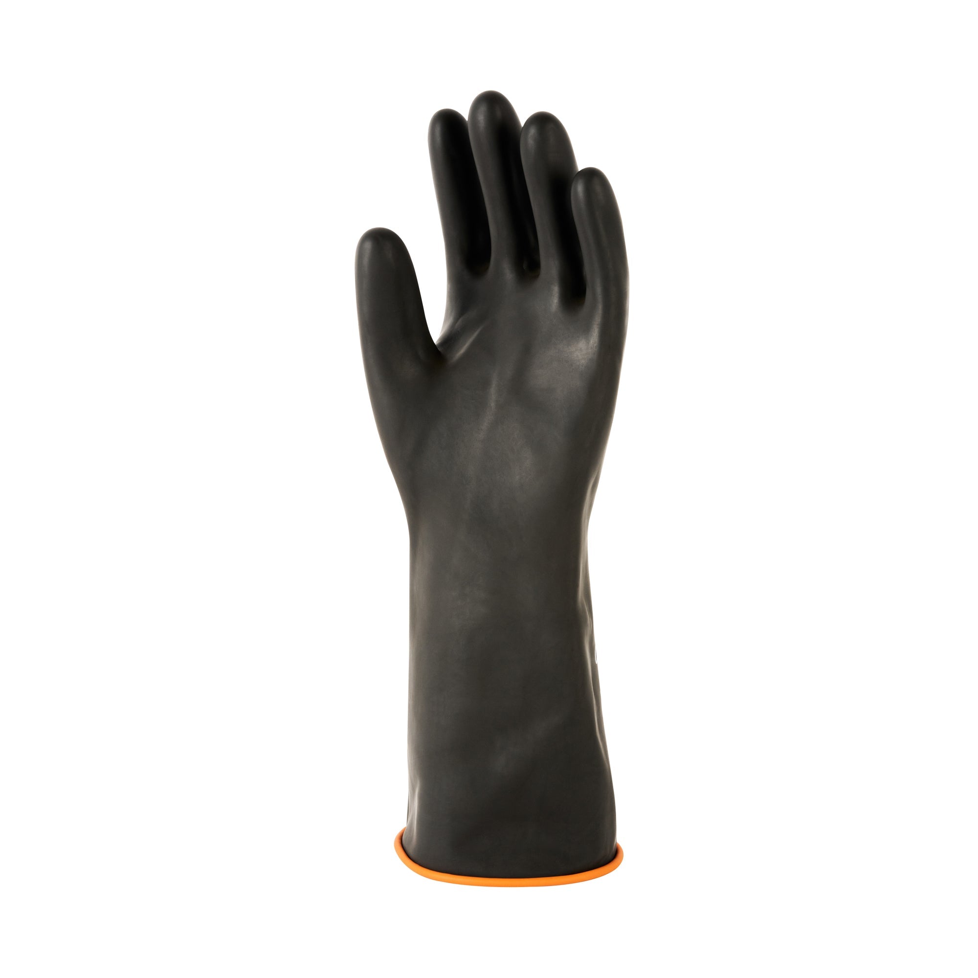 Clean Tek Professional 30 mil Black Latex Chemical-Resistant Gloves - Unlined, Heavy Duty - 13 3/4" - Pair - 10 count box