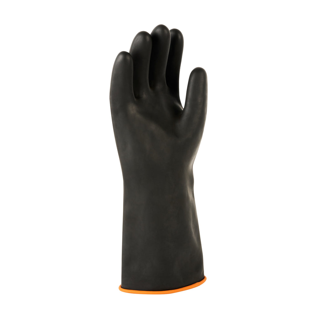 Clean Tek Professional 30 mil Black Latex Chemical-Resistant Gloves - Unlined, Heavy Duty - 13 3/4" - Pair - 10 count box