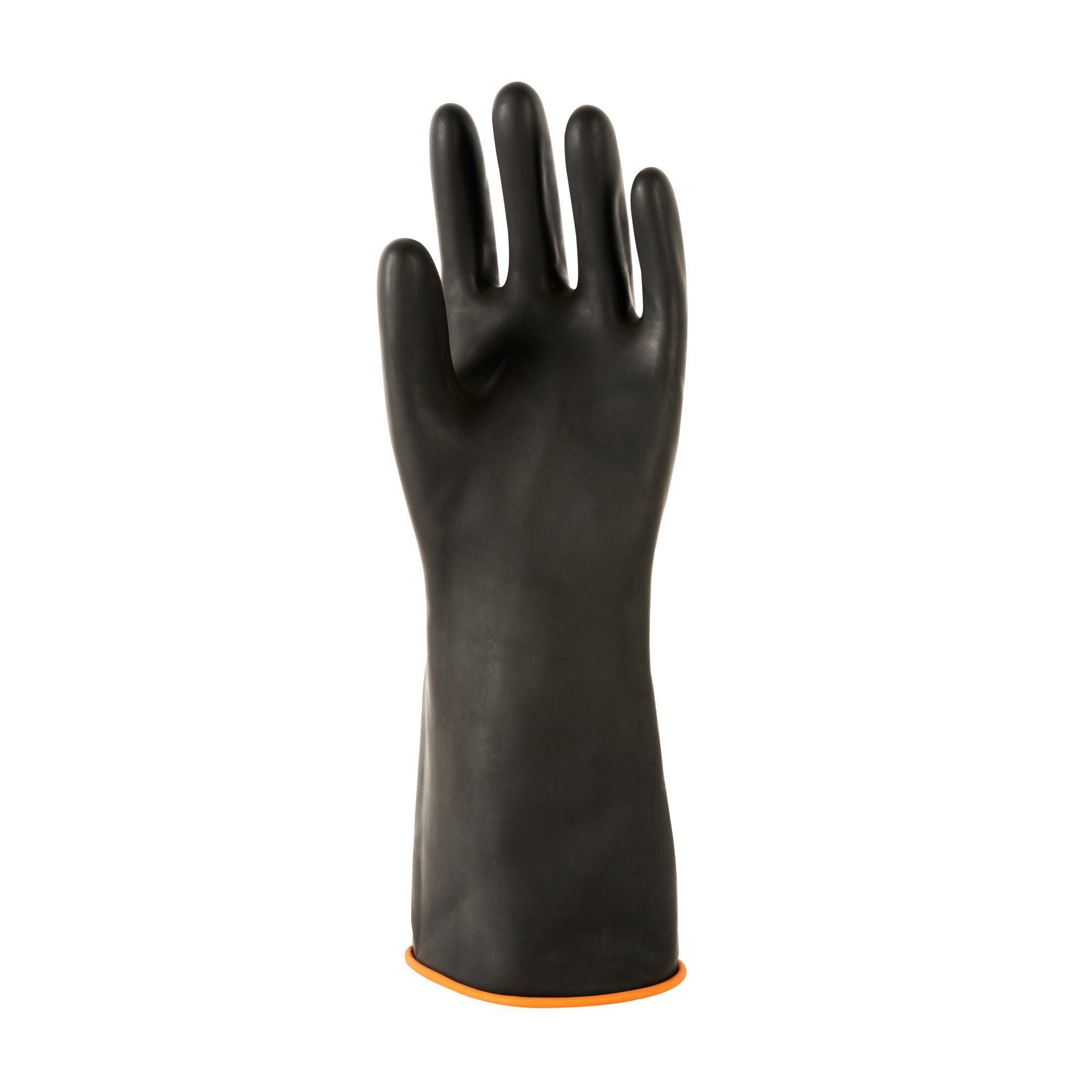 Clean Tek Professional 30 mil Black Latex Chemical-Resistant Gloves - Unlined, Heavy Duty - 13 3/4" - Pair - 10 count box