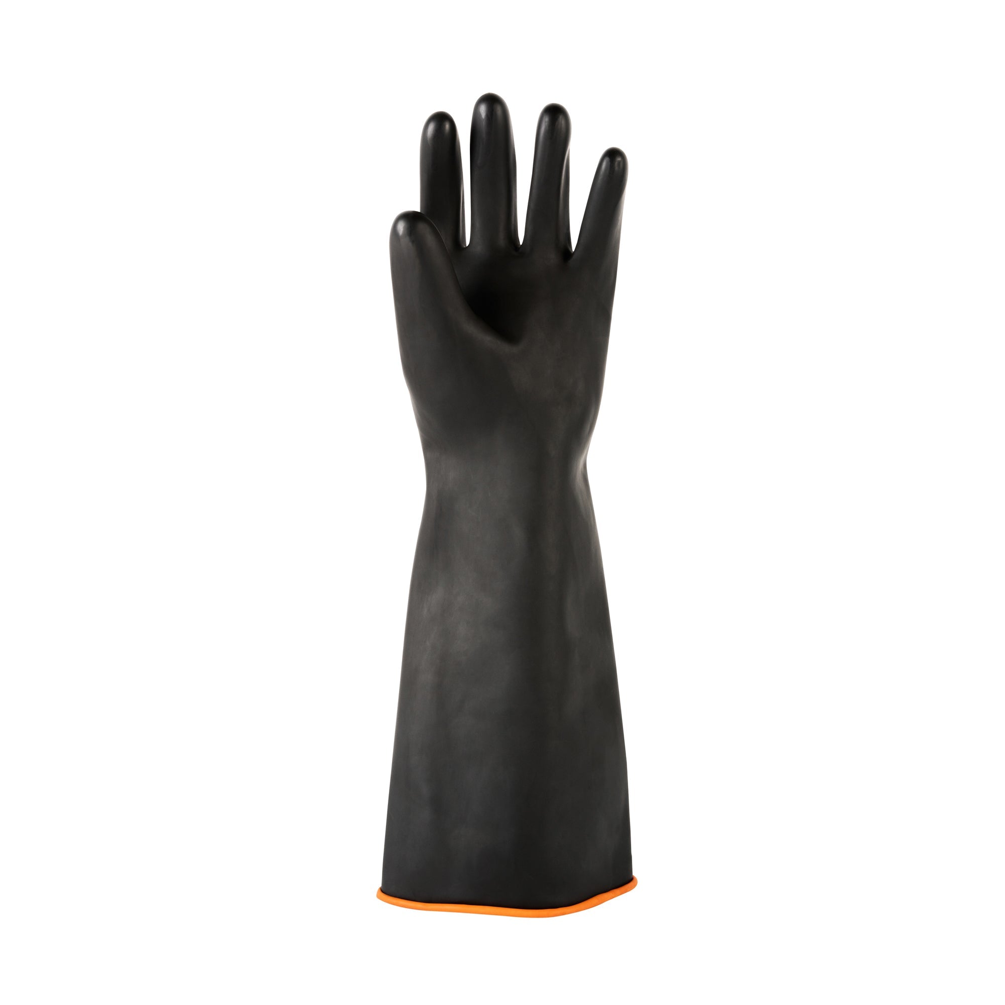 Clean Tek Professional 30 mil Black Latex Chemical-Resistant Gloves - Unlined, Heavy Duty - 17 3/4" - Pair - 1 count box