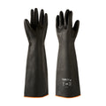 Clean Tek Professional 30 mil Black Latex Chemical-Resistant Gloves - Unlined, Heavy Duty - 21 3/4" - Pair - 1 count box