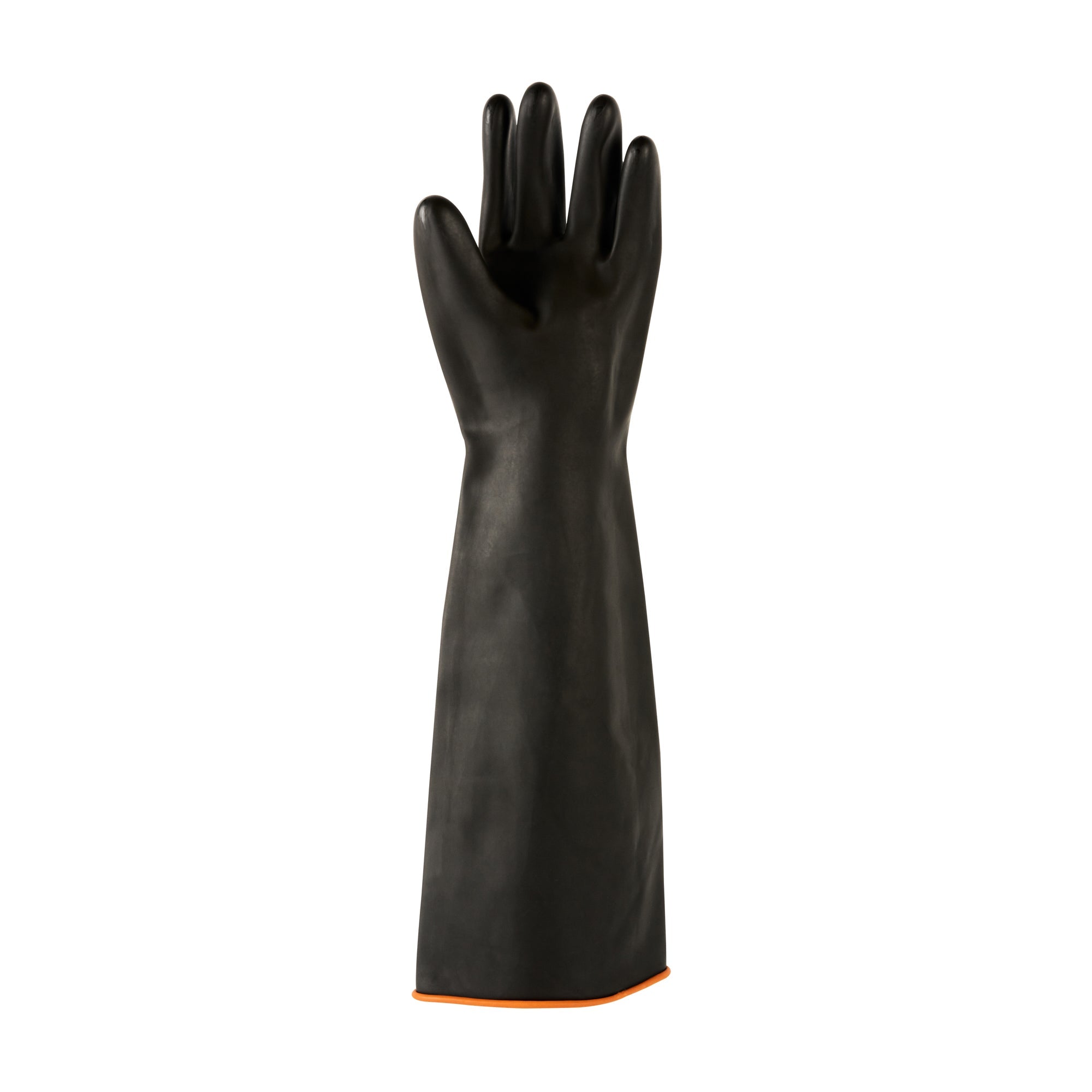 Clean Tek Professional 30 mil Black Latex Chemical-Resistant Gloves - Unlined, Heavy Duty - 21 3/4" - Pair - 1 count box
