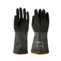 Clean Tek Professional 35 mil Black Latex Chemical-Resistant Gloves - Non-Slip, Unlined, Heavy Duty - 13 3/4" - Pair -- 10 count box