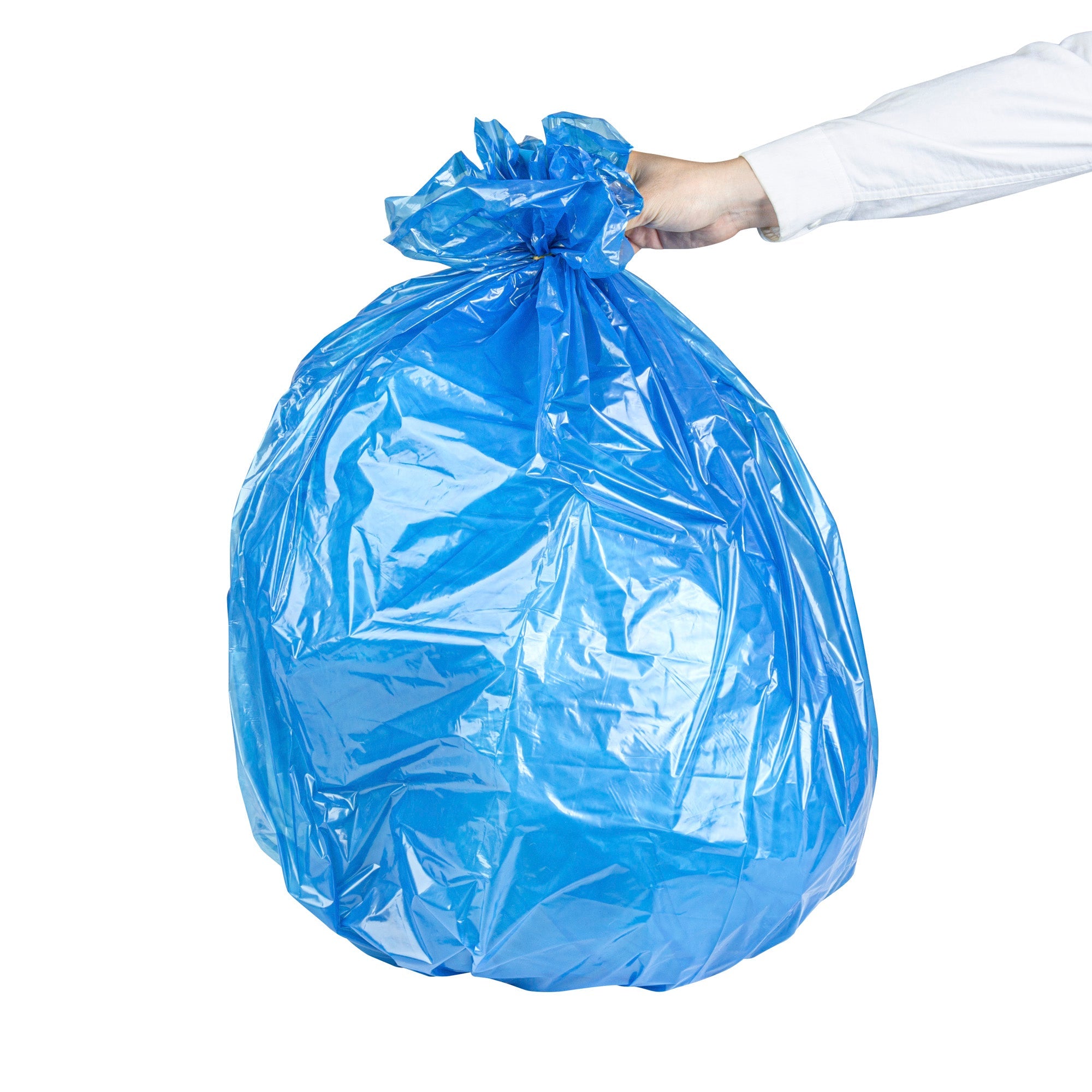 Clean Tek Professional 20 - 30 Gal Blue Plastic Recycling Trash Liner - Linear Low Density, 1 mil - 30" x 36" - 250 count box
