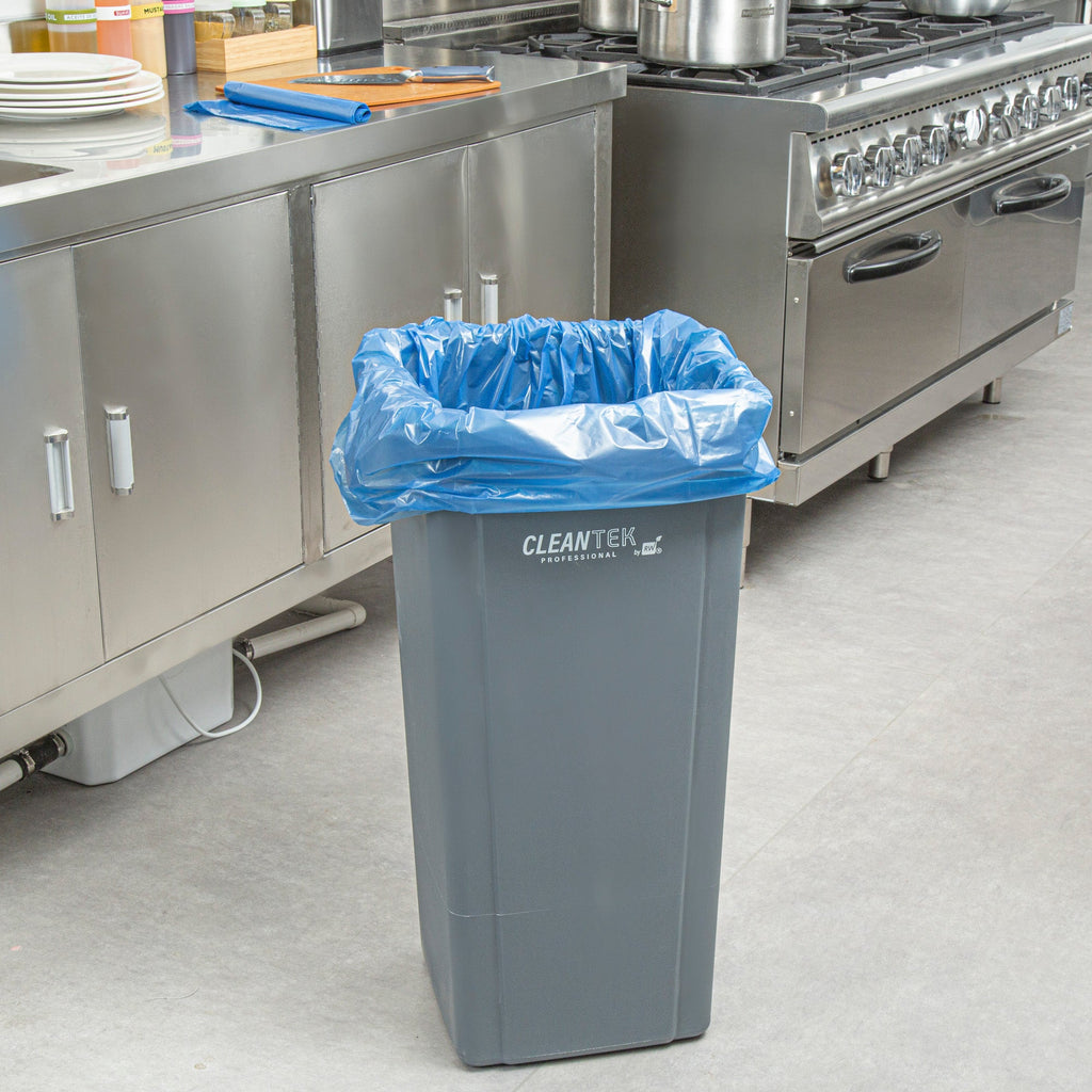 Clean Tek Professional 40 - 45 Gal Blue Plastic Recycling Trash Liner - Linear Low Density, 1.2 mil - 40" x 46" - 100 count box