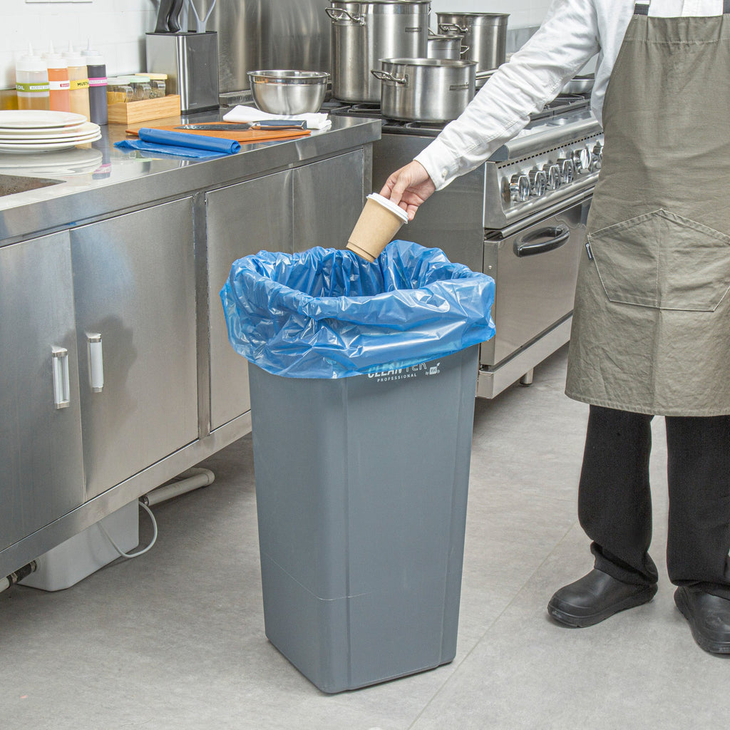 Clean Tek Professional 40 - 45 Gal Blue Plastic Recycling Trash Liner - Linear Low Density, 1.2 mil - 40" x 46" - 100 count box
