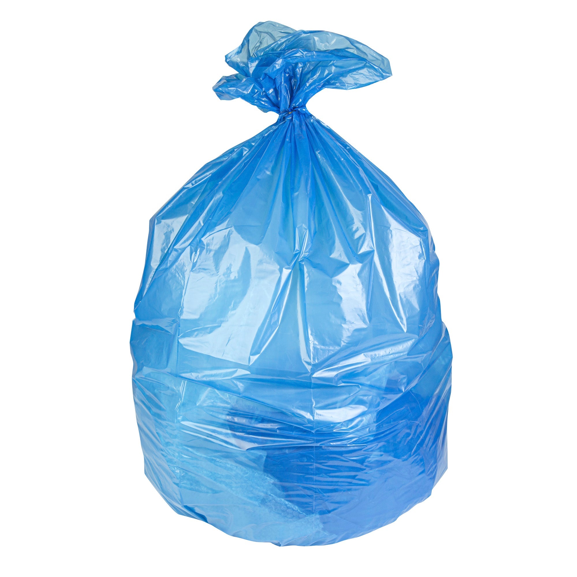 Clean Tek Professional 55 Gal Blue Plastic Recycling Trash Liner - Linear Low Density, 1.5 mil - 39" x 58" - 100 count box