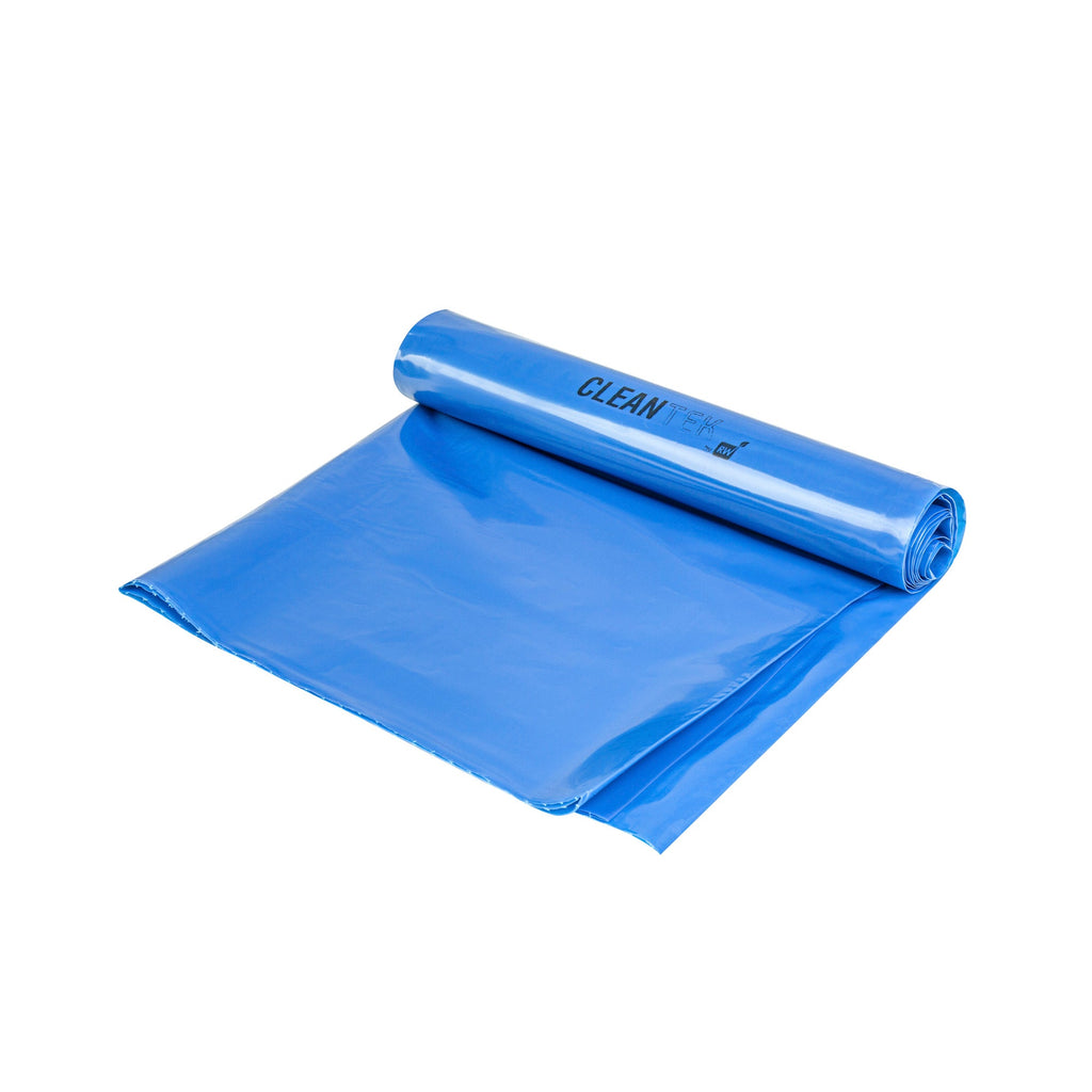 Clean Tek Professional 40-45 Gal Blue Plastic Biohazard Trash Liner - Soiled Linen, Linear Low Density, 3 mil - 40" x 46" - 50 count box