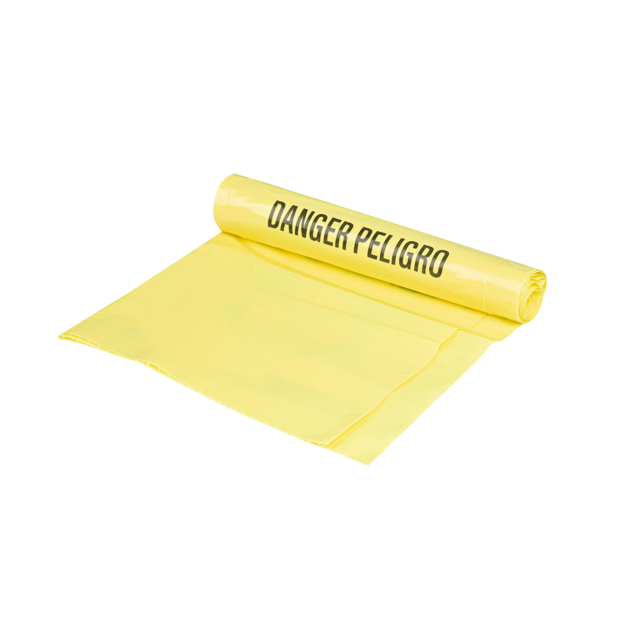 Clean Tek Professional 40-45 Gal Yellow Plastic Biohazard Trash Liner - Infectious Linen,Linear Low Density,3 mil - 40" x 46" - 50 count box