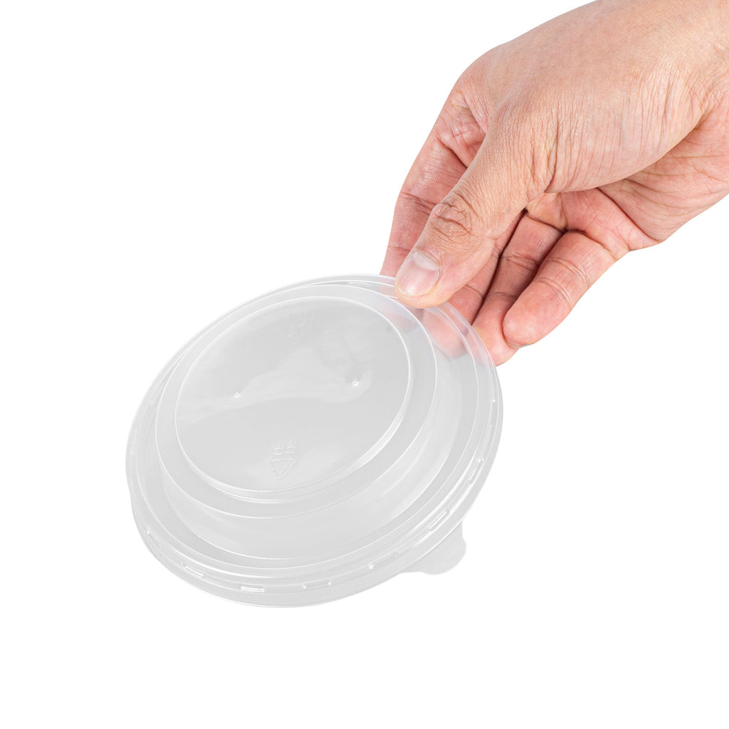 Bio Tek Round Clear Plastic Soup Container Lid - Fits 12 / 18 oz - 25 count box