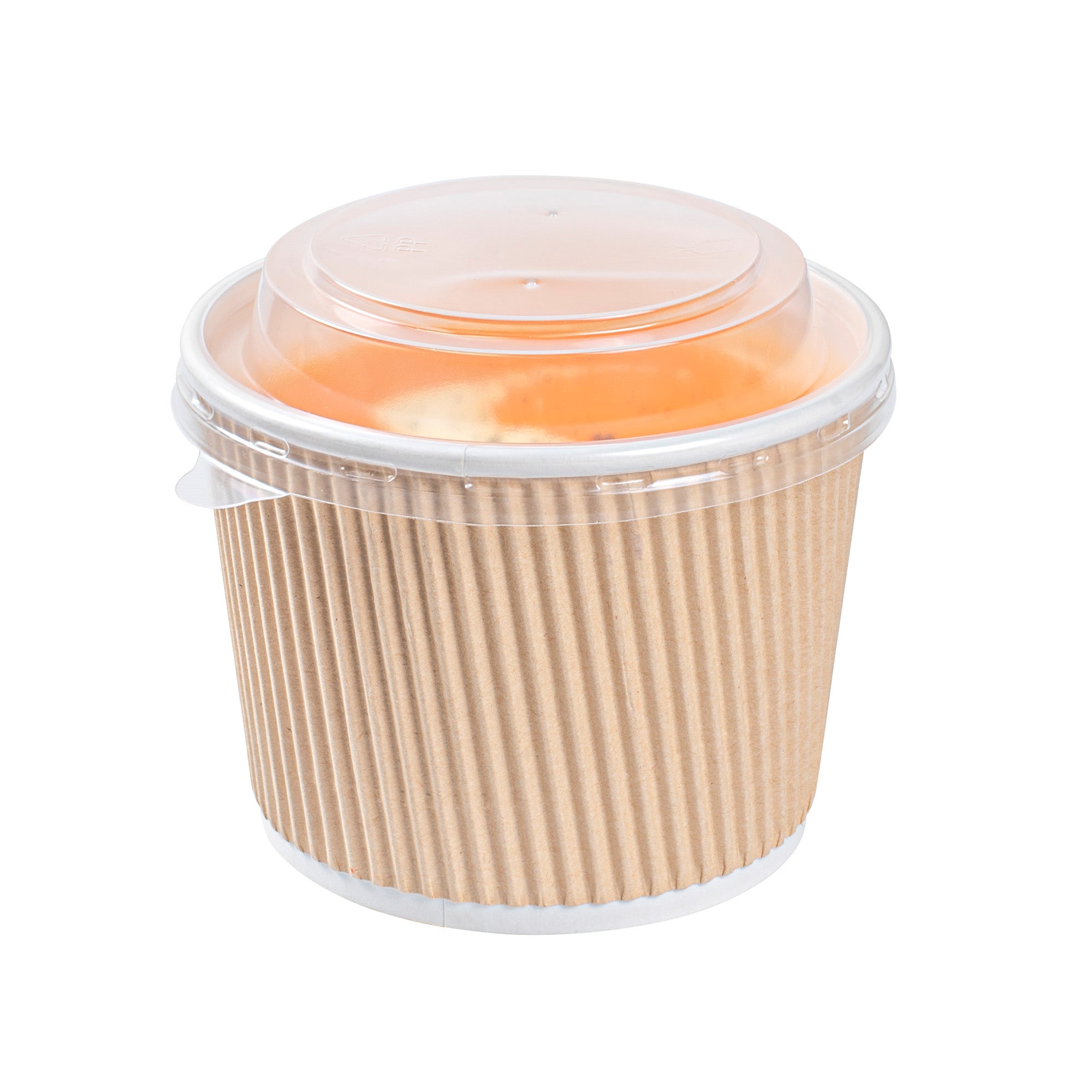 Bio Tek Round Clear Plastic Soup Container Lid - Fits 12 / 18 oz - 25 count box