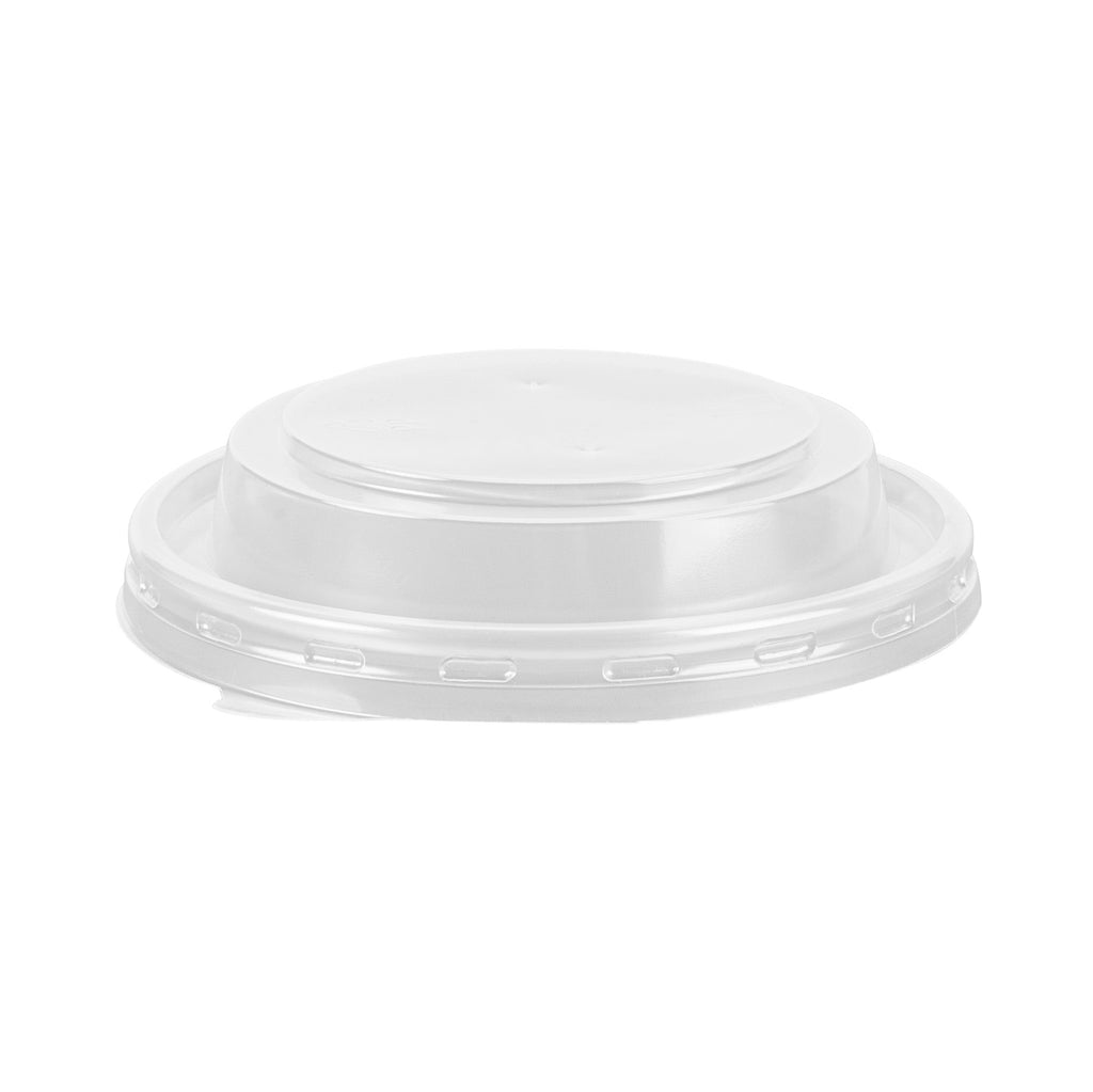 Bio Tek Round Clear Plastic Soup Container Lid - Fits 12 / 18 oz - 25 count box