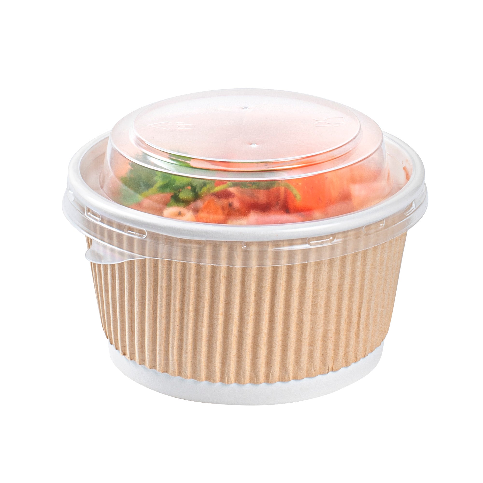 Bio Tek Round Clear Plastic Soup Container Lid - Fits 12 / 18 oz - 200 count box