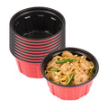 Bento Tek 12 oz Round Red Plastic To Go Box - Microwave-Safe - 4 3/4" x 4 3/4" x 2 1/4" - 200 count box