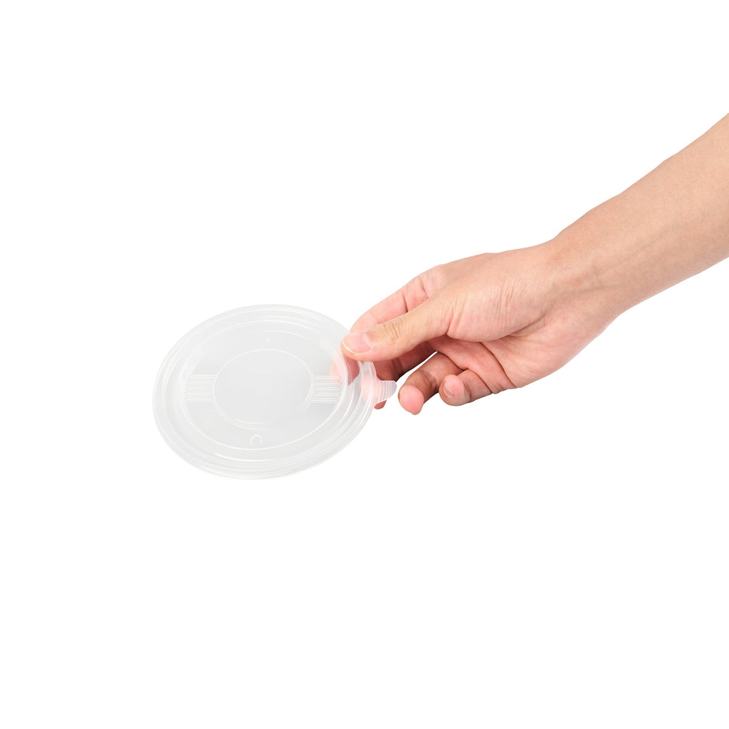 Bento Tek Round Clear Plastic Lid - Fits 12 oz To Go Box - 5" x 5" - 50 count box