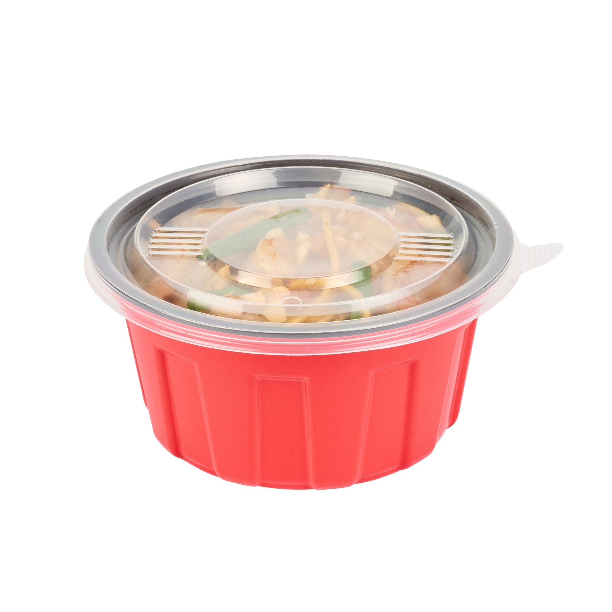Bento Tek Round Clear Plastic Lid - Fits 12 oz To Go Box - 5" x 5" - 50 count box