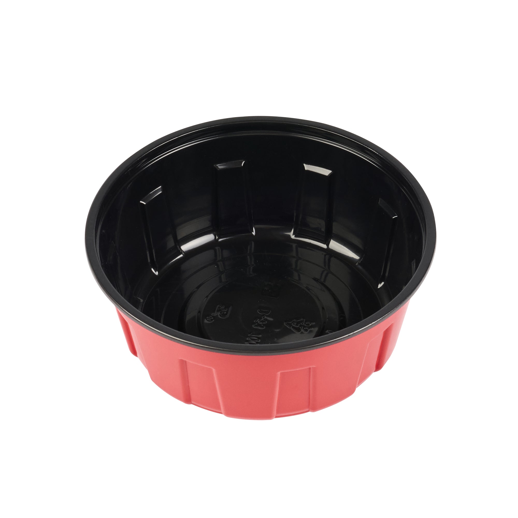 Bento Tek 23 oz Round Red Plastic To Go Box - Microwave-Safe - 6" x 6" x 2 1/2" - 200 count box